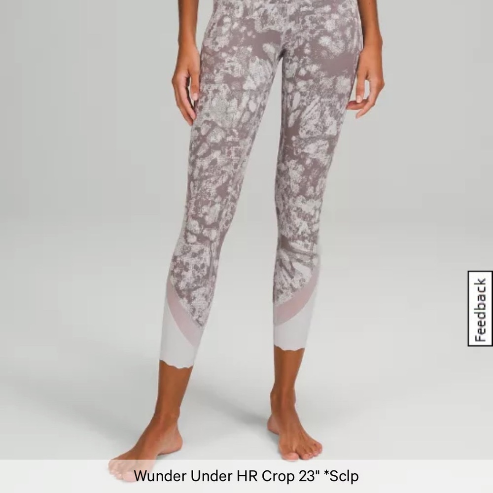 Lululemon Athletica Wunder Under crops, scalloped size 4